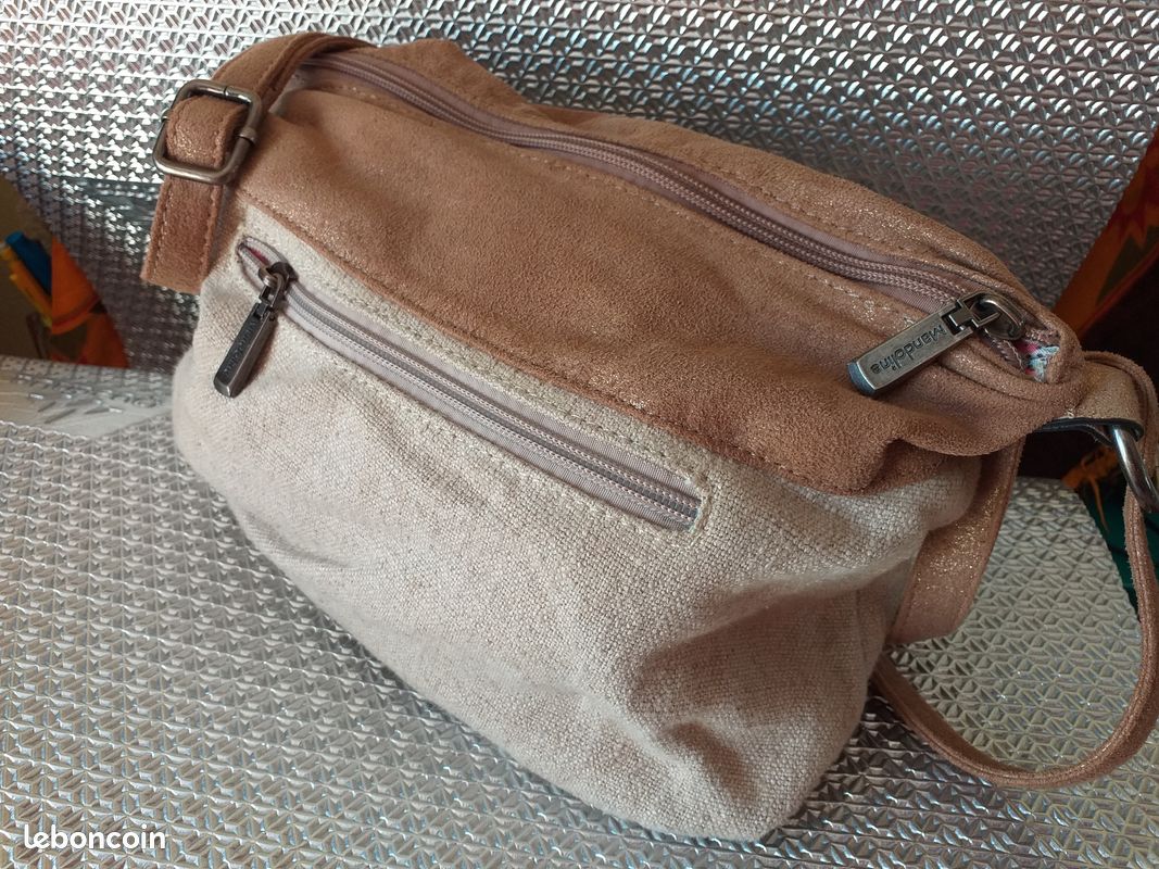 Sac à main mode en toile, réglable, nombreuses poches (image 3)