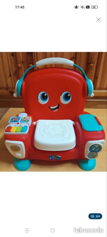 Petite chaise musicale électronic de rouge bleu blanc, pour