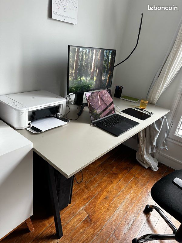 Bureau Ikea Trotten gris 160x80 (image 2)