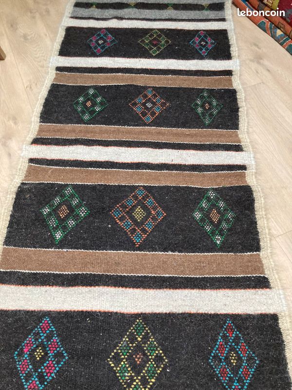 Long Kilim berbère artisanal en poil de chèvre (image 4)