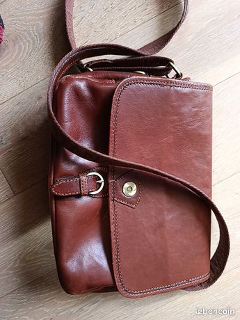 Sac En Cuir Marron Avon Occasion - Cuir Synthétique, Doublure Tissu, Pour Femme