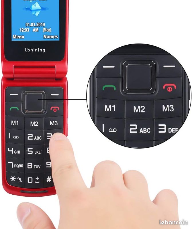 Téléphone Portable Senior, Ukuu Telephone Portable à Clapet Débloqué avec Grande (image 8)