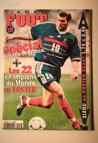 Poster Géant France 98 – Les Bleus Avec Zidane – 1.74m X 0.86m – Édition Spéciale PLANTE FOOT