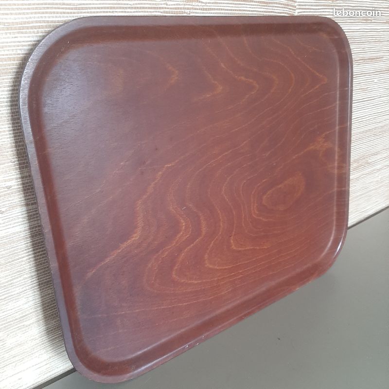 Plateau bois vintage 46 cm (image 1)
