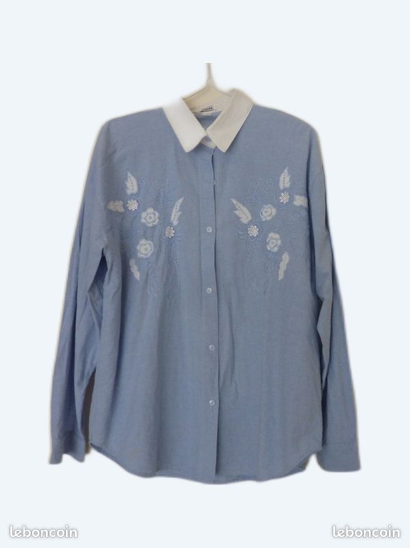 2 OU 1 Chemise jean femme top model xxl 1980 (image 2)