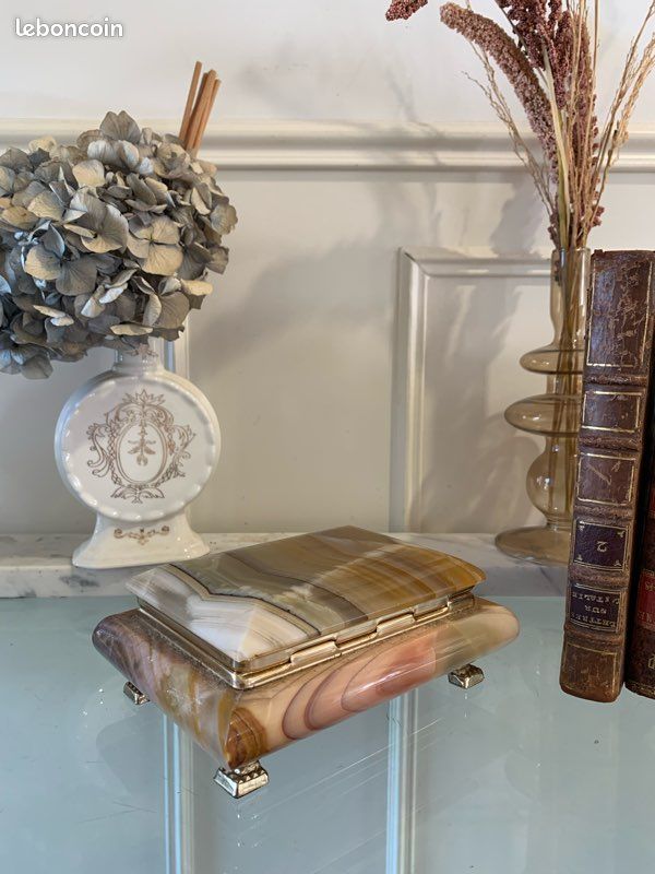 Boîte à Bijoux Vintage En Marbre Et Laiton - 1260 G, élégante Et Solide