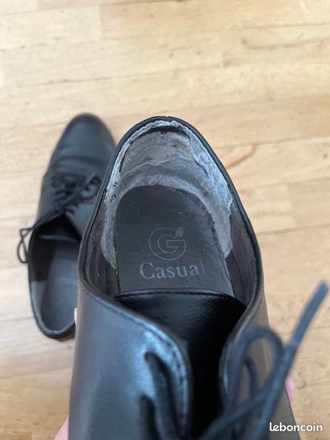 Paire de chaussures derbies noires femme cuir 39 Gémo (image 3)