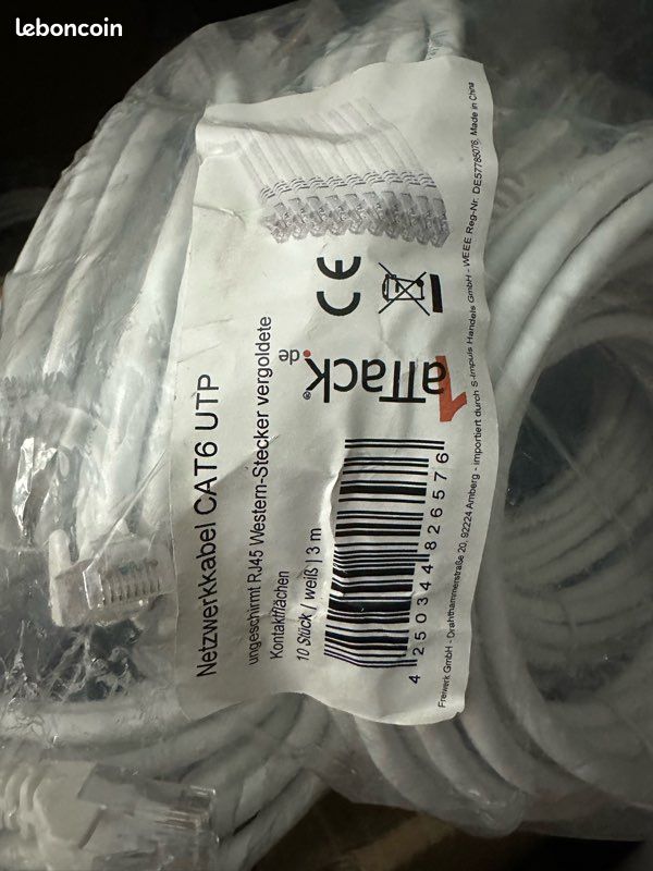 Lot câbles réseau rj45 (image 1)