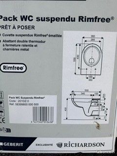 Pack WC suspendu Rimfree exclusivité Richardson NEUF sans bâti support (image 1)