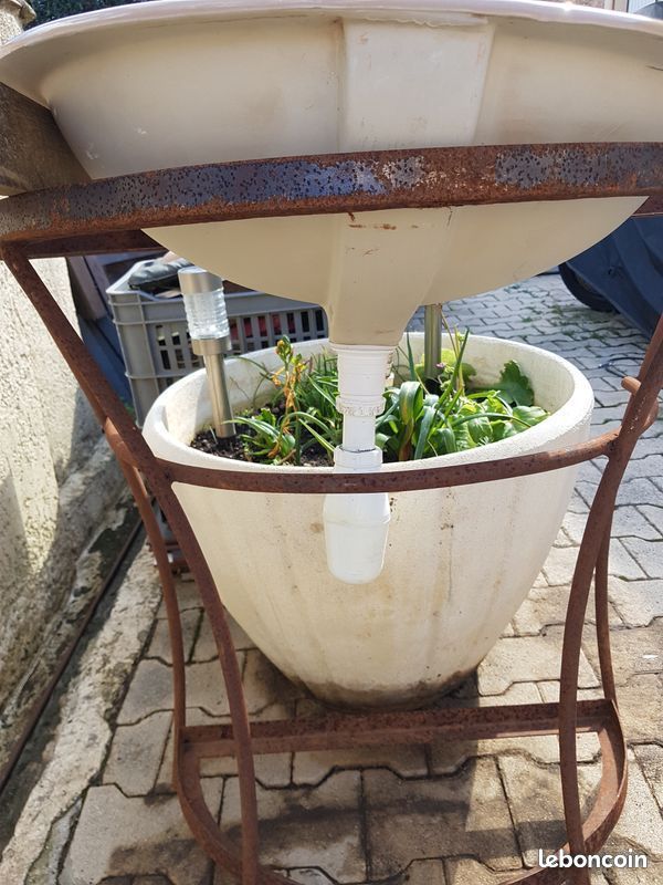Lavabo complet beige avec siphon + robinet (image 3)
