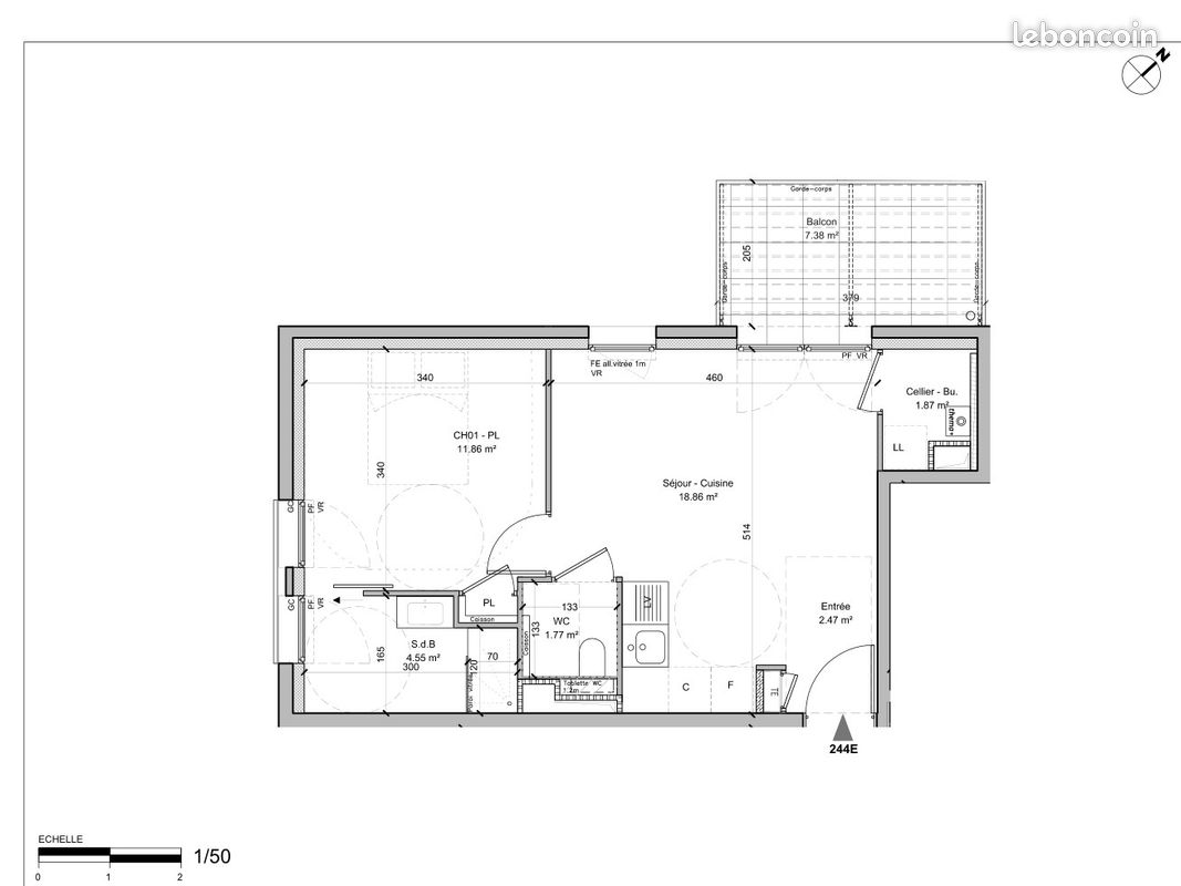 Appartement 2 pièces 41 m² · à Lyon · 41 m² · 830 €