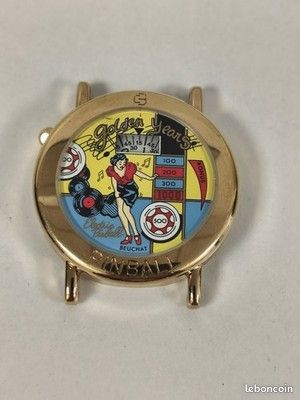 Montre Beuchat Pinball vintage dorée cadran arcade Golden Years (image 1)
