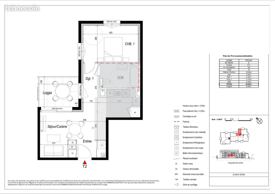 Appartement 2 pièces 44 m² · à Marcy-l'Étoile · 44 m² · 250 000 €