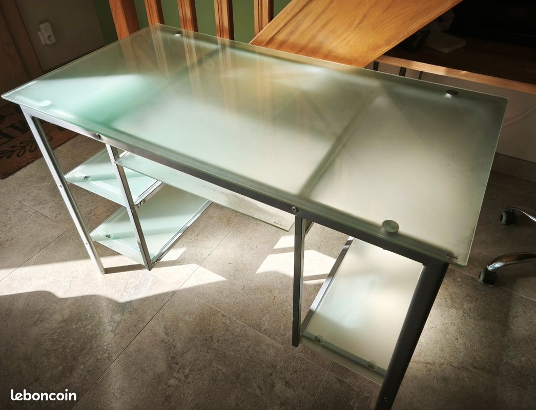 Bureau verre trempé dépoli (image 3)