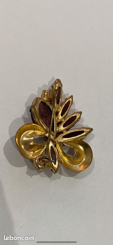 Broche Ancienne Années 50 - Bleue - Alliage - Occasion - Style Vintage