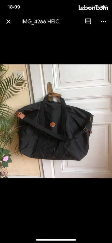 Sac se voyage pliage Longchamp noir (image 1)