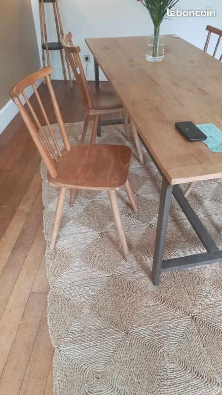 Table bois militaire ancienne vintage en chêne (image 4)