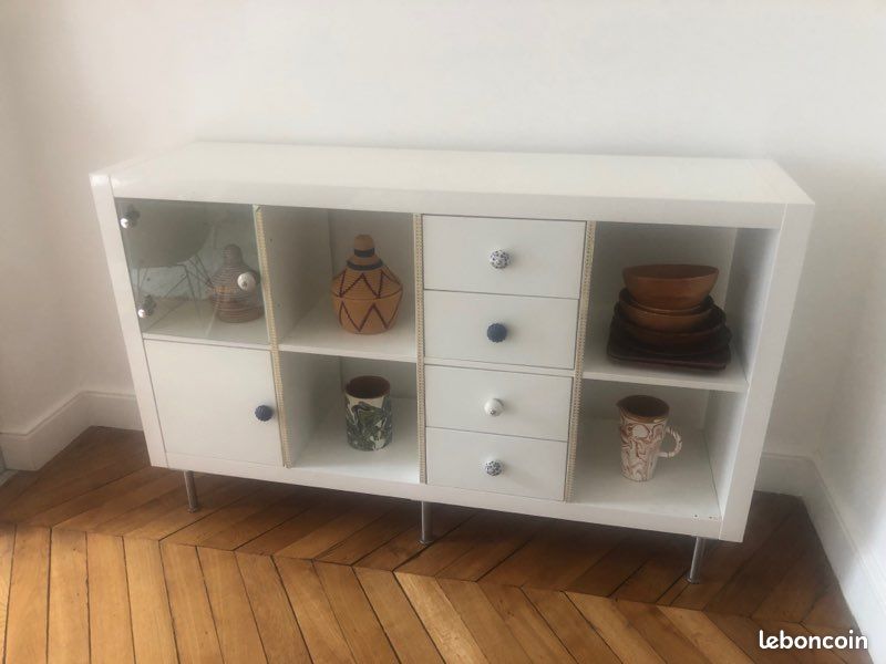 Meuble IKEA 70x150 blanc bahut étagère (image 1)