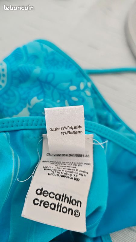 Maillot de bain bikini 2 pcs bleu décathlon 42 (image 4)