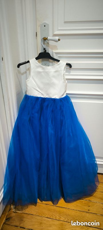 Robe enfant de demoiselle d'honneur marque Babaroni couleur Bleu Royal taille 4 ans (image 1)