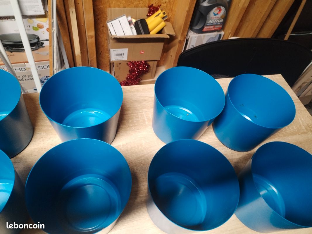 8 caches pots bleu en metal (image 3)