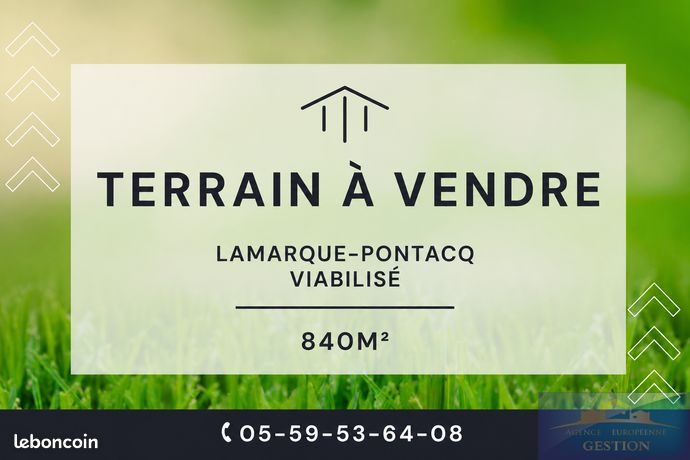 Terrain 840 m² Lamarque-Pontacq