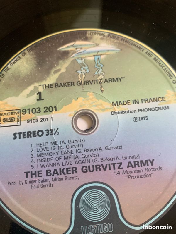 The baker gurvitz army album vinyle original vintage collector (image 10)