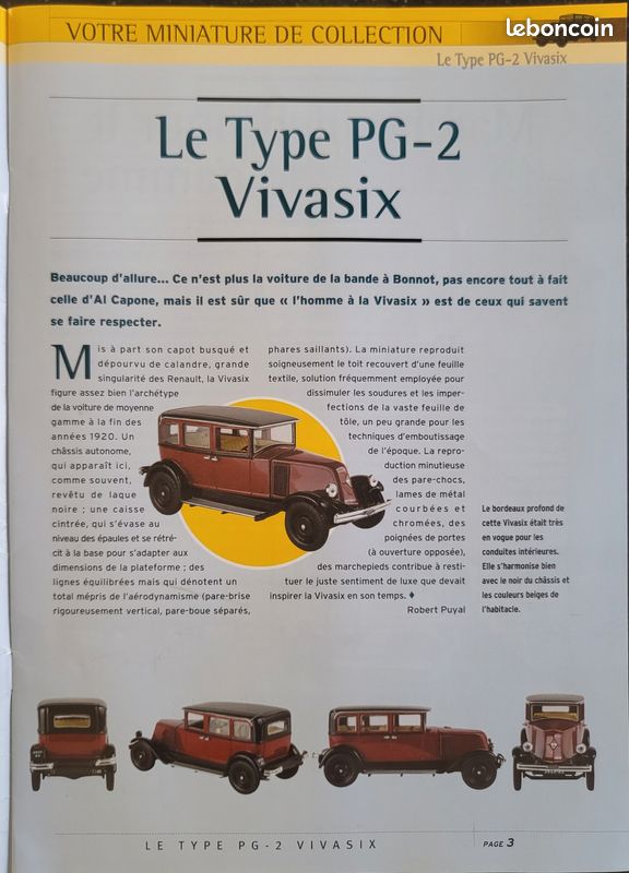 Norev 1/43 – Renault Type PG2 Vivasix 1928 – Verte – Miniature De Collection (occasion)