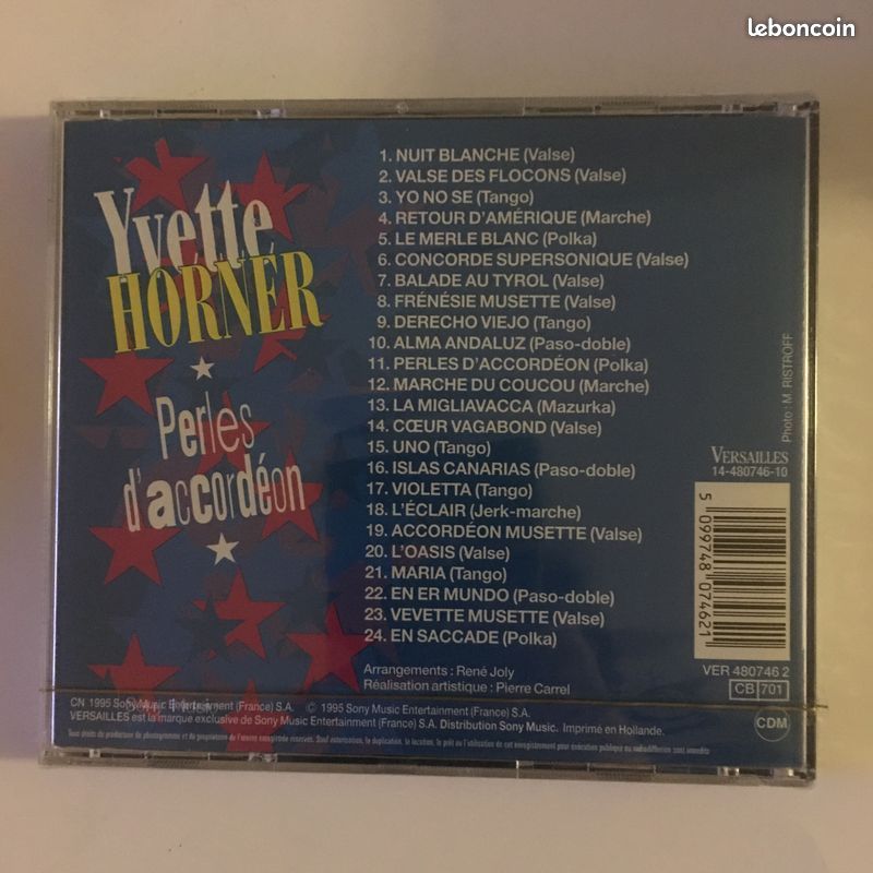 CD YVETTE HORNER perles d'accordéon NEUF/SOUS PLASTIQUE (image 3)