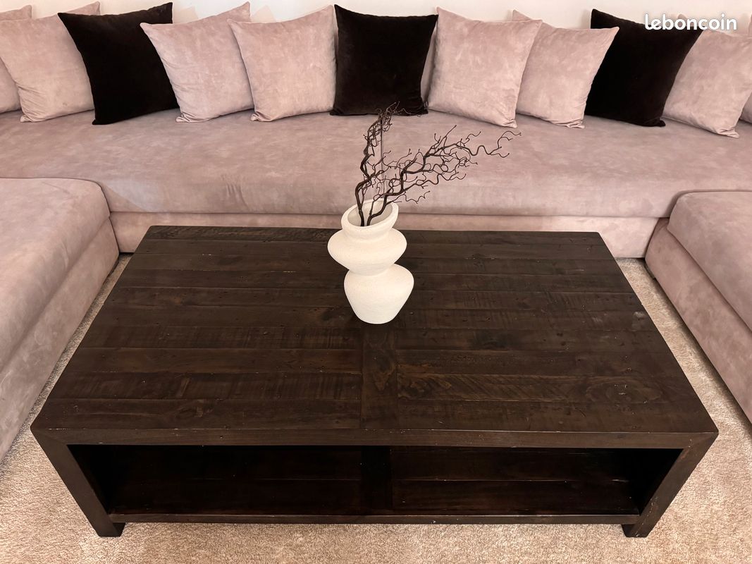 Table basse bois marron foncé (image 2)