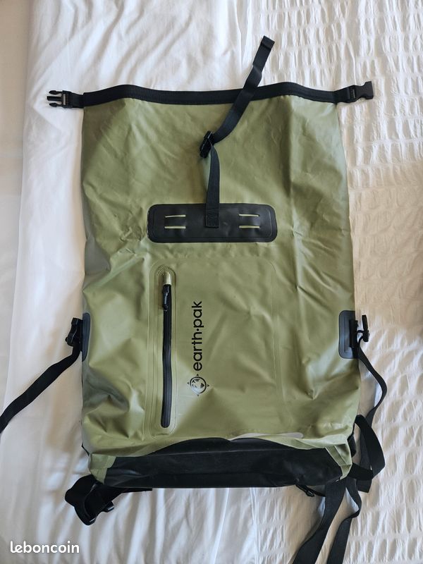 Sac à Dos Étanche SCANDIC NATURE Pioneer 35L 55L RollTop - Robuste Fond Bâche Camion PVC 1000D - Noir