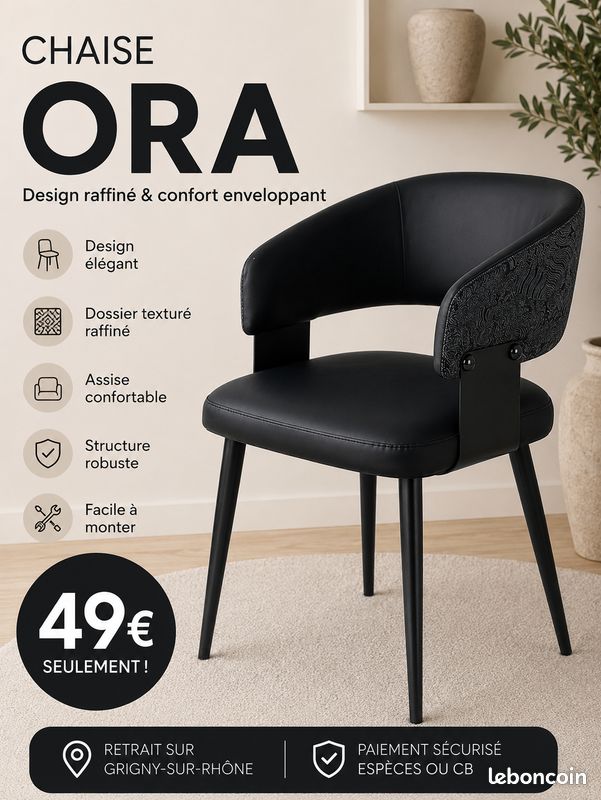 Chaise noire moderne – Style chic – 49 (image 1)
