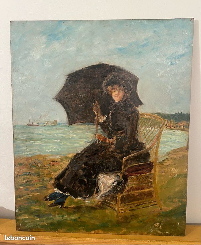 La plage à Sainte-Adresse - tableau de Claude Monet