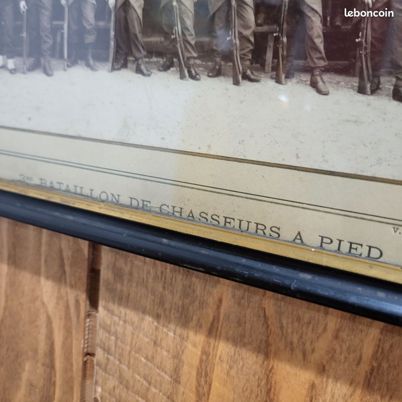 Ancienne photo encadrée 3ème bataillon chasseurs à pied militaires (image 2)