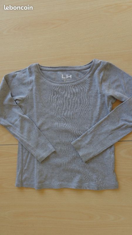 T-Shirt gris manches longues (image 1)