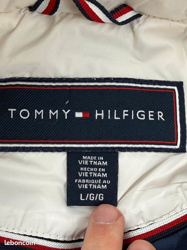 Gilet Tommy Hilfiger matelassé zippé doudoune sans manches col montant Blanc Femme taille L #CC0018 (image 9)