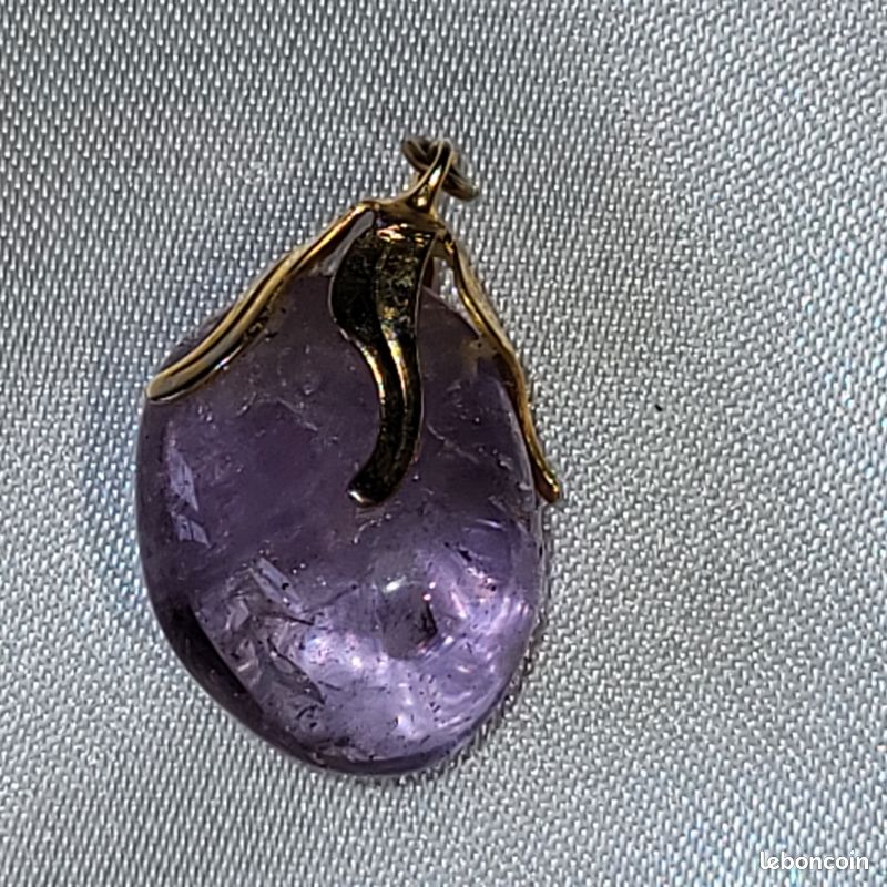 Pendentif En Améthyste Forme Goutte - Pierre Naturelle - Marque OxcmoBijoux - Neuf Avec étiquettes