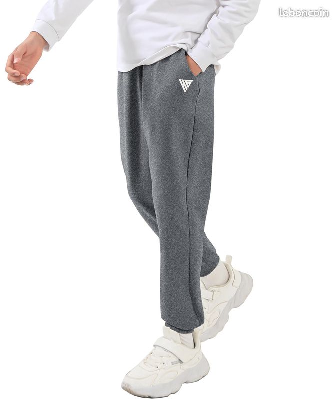 Pantalons de sport pour garçons, respirants – Gris XS (image 1)