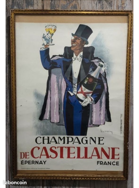 Affiche Décorative Champagne Vicomte De Castellane Épernay - Art Mural Vintage - Reproduction Neuve