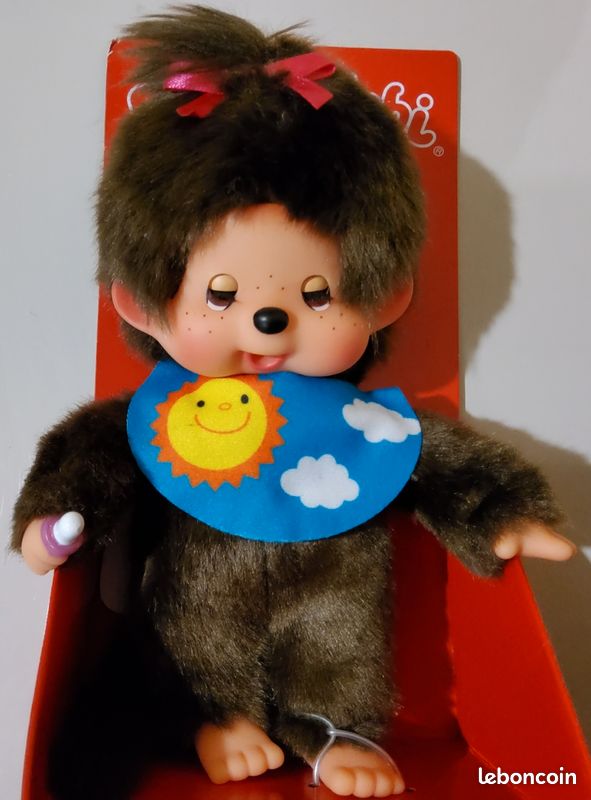 Monchhichi Yeux Dormeurs Bavoir Ciel (image 2)