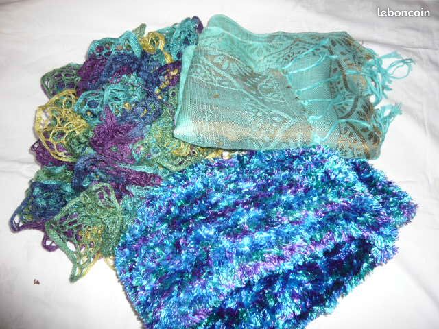 3 x écharpes vert / bleu pour femme (image 2)