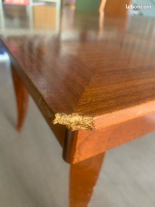 Table avec rallonges : plateau et rallonge en bois (image 6)