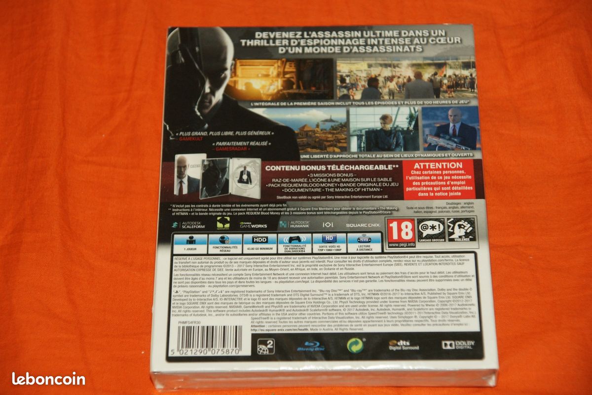 HITMAN EDITION STEELBOOK NEUF BLISTER ps4 (image 2)