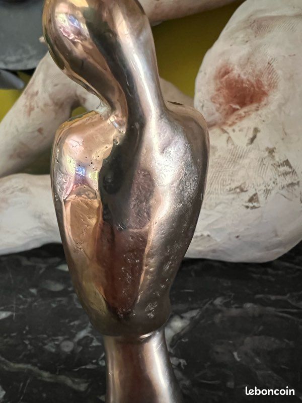 Sculpture Bronze Moderniste Vintage - Nu Féminin Abstrait (image 11)