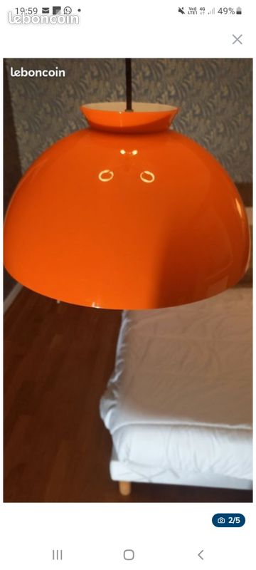2 Lampes italienne à suspension vintage des années 70 (image 4)
