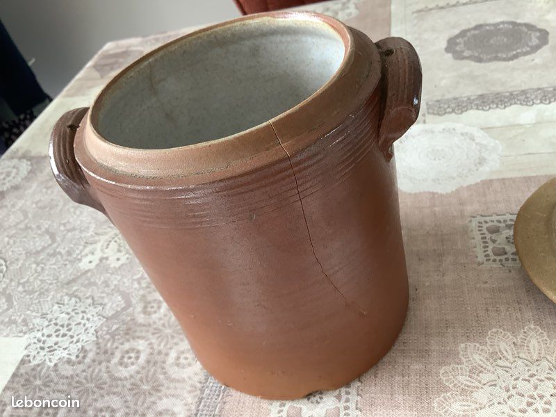 Pot à graisse en grès émaillé marron (image 3)