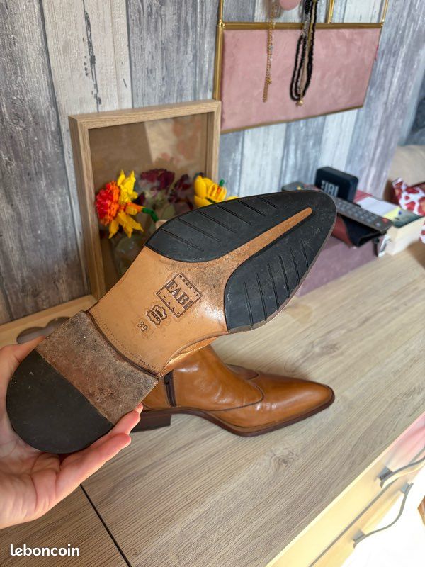 Bottine cuir marron homme 39 made in intaly fabi (image 4)