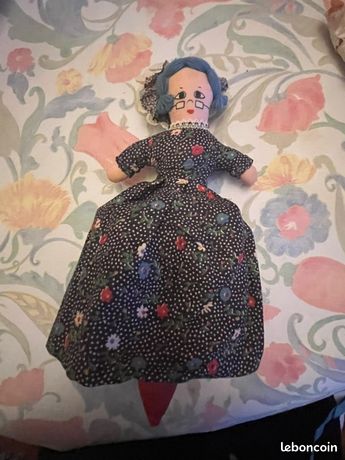 RARE POUPÉE LAFLEX LE PETIT CHAPERON ROUGE TAILLE 40 CM ANNÉES 1945/50 VINTAGE