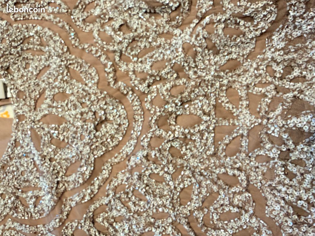 Robe de cérémonie longue Helline – NEUVE – Taille 40 – Beige Rose Poudré (image 10)