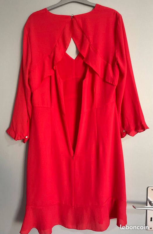 Robe cérémonie corail avec boutons strass Motivi L (image 5)